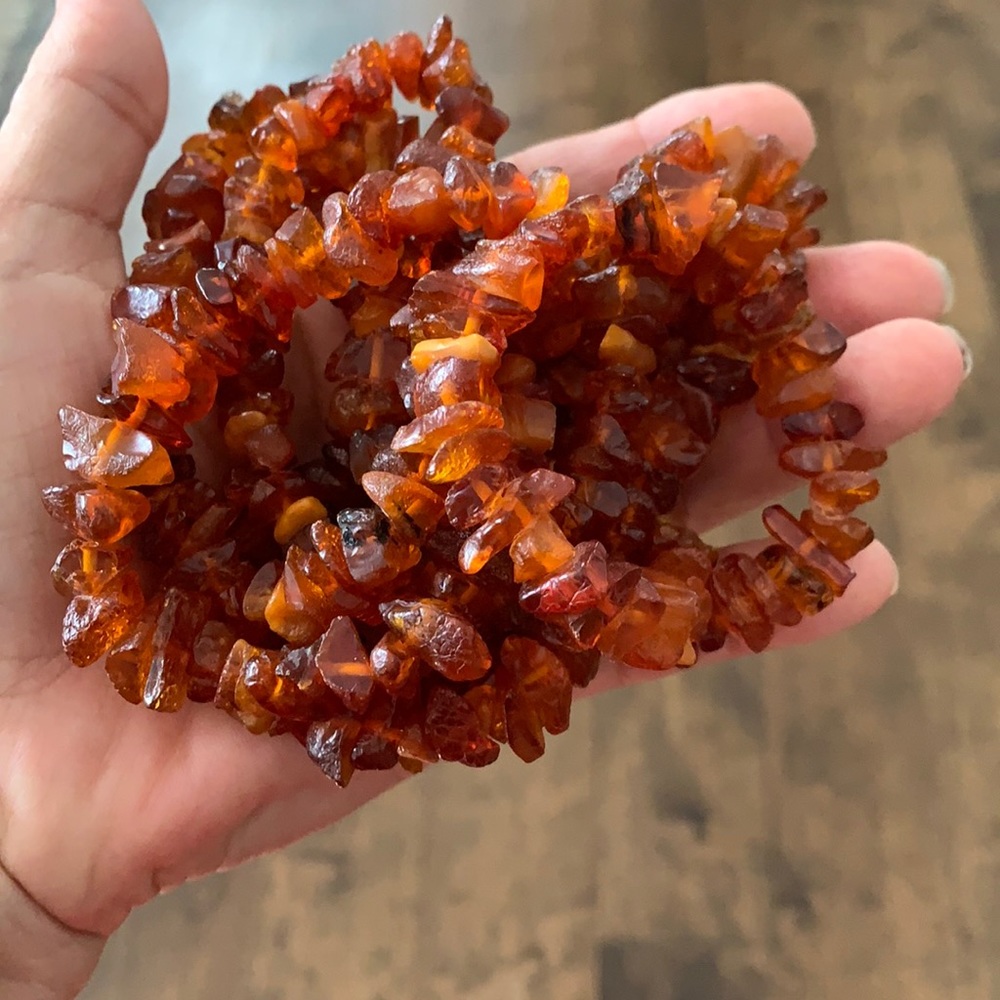 Raw  amber necklace